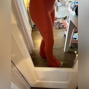 Reddish peach Aerie Flare Leggings with tie